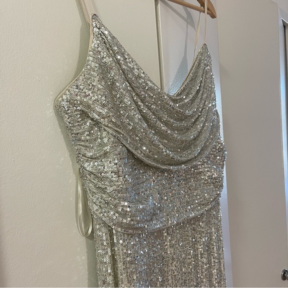 Eliza J long champagne sequin dress. - Picture 12 of 17